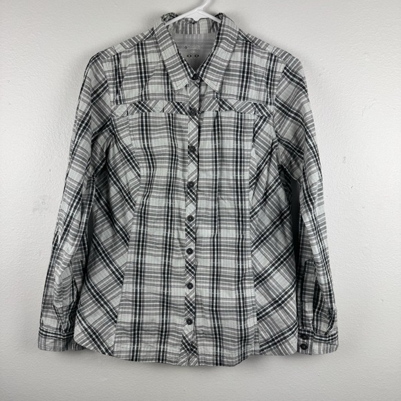 COLUMBIA‎ Womens Vented Hiking long sleeve button roll tab plaid shirt - M - Picture 2 of 12